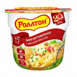 Роллтон  пюре с мясным вкусом 40г/стакан(опт 45 руб/уп)