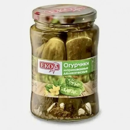 Огурцы маринованные ЭКО ГОСТ 680 г(опт 176 руб/шт)
