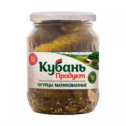 Огурцы маринованные Кубаньконсерв ГОСТ 680 г(опт 145 руб/шт)