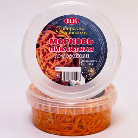 Морковь  По-корейски Пикантная 300гр(опт 109 руб/шт)