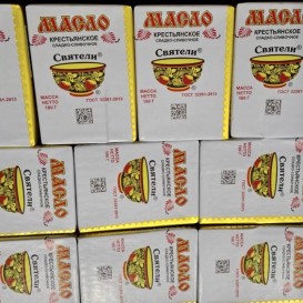 Масло крестьянское сладко-сливочное 72,5% 180 гр(опт 169 руб/шт)