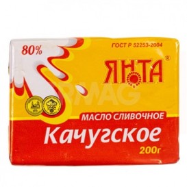 Масло сливочное ,,Качугское’’ 200гр/уп.