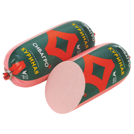 Колбаса варёная Куриная,450гр.СибАгро(опт 135 руб/шт)