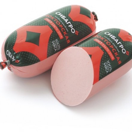Колбаса вареная Докторская ГОСТ, 450гр.СибАгро(опт 189 руб/шт)