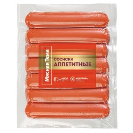 Сосиски Аппетитные в/у 420гр.ТМ Мясная тема(опт 107 руб/уп)
