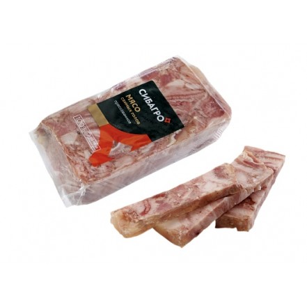 Мясо свиных голов пресс 500гр/уп.СибАгро(опт 404 руб/кг)