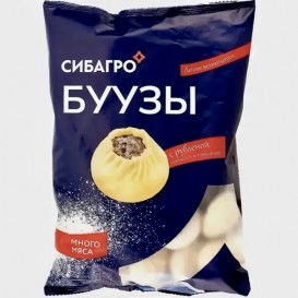Буузы из рубленного мяса с/м 800гр/уп СибАгро(опт 249 руб/уп)